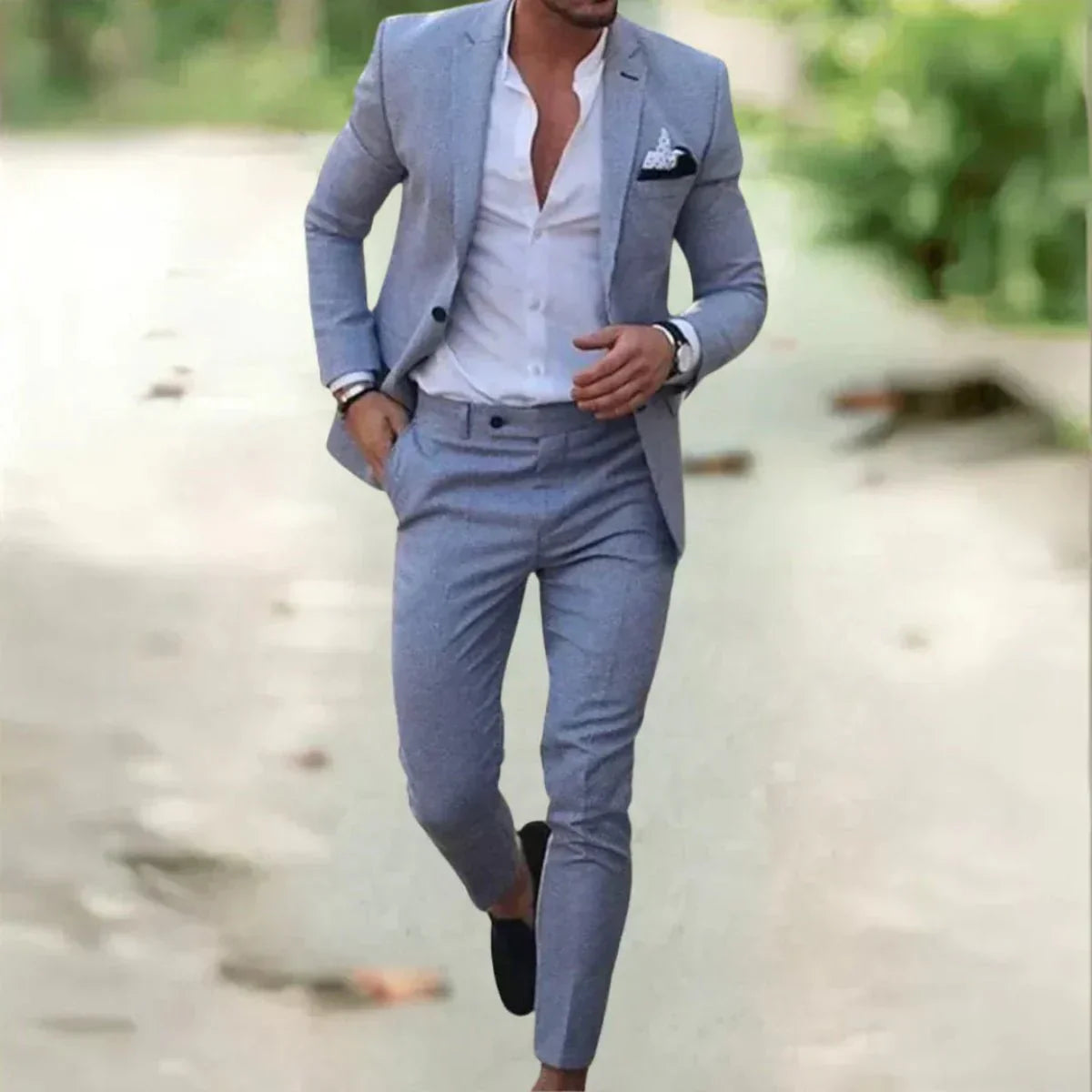 Leon – Garnitur slim fit z elegancką marynarką
