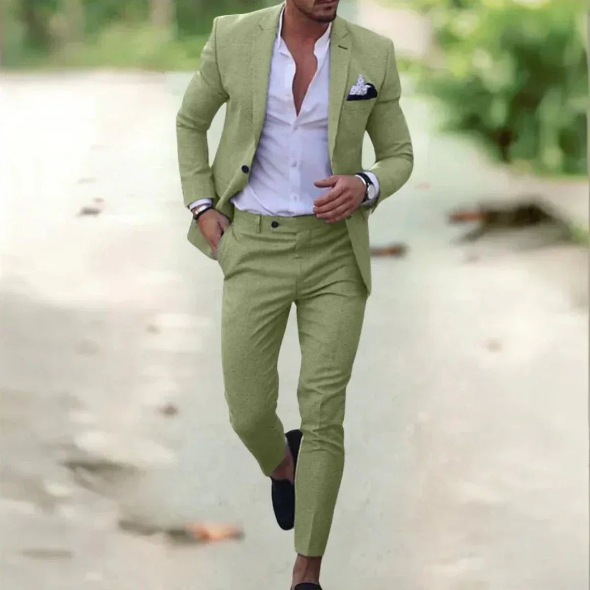 Leon – Garnitur slim fit z elegancką marynarką