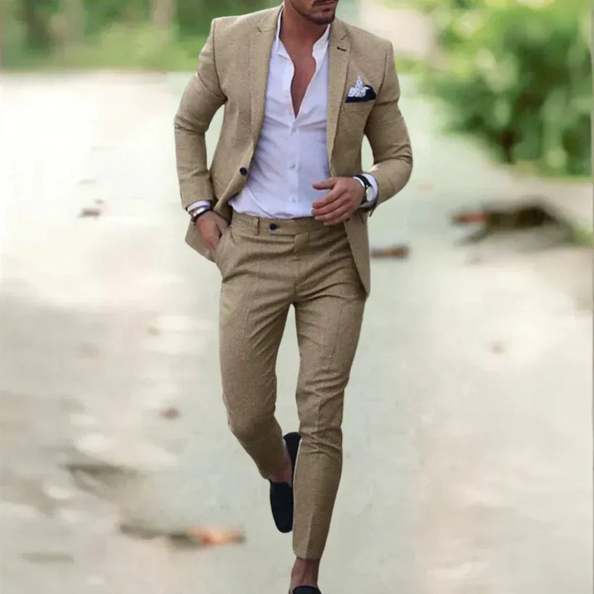 Leon – Garnitur slim fit z elegancką marynarką