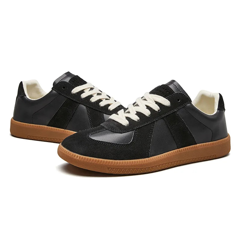 Milan – Męskie sneakersy skórzano-zamszowe z gumową podeszwą