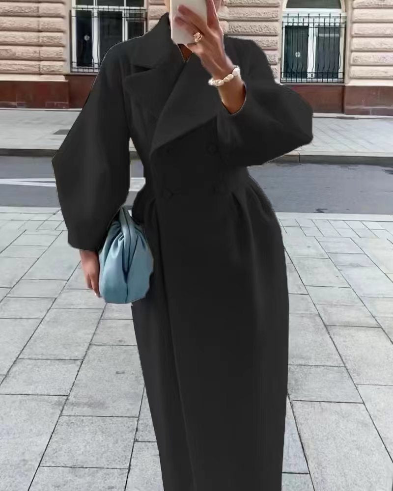 Adele - Płaszcz zimowy damski elegancki wełniany trencz