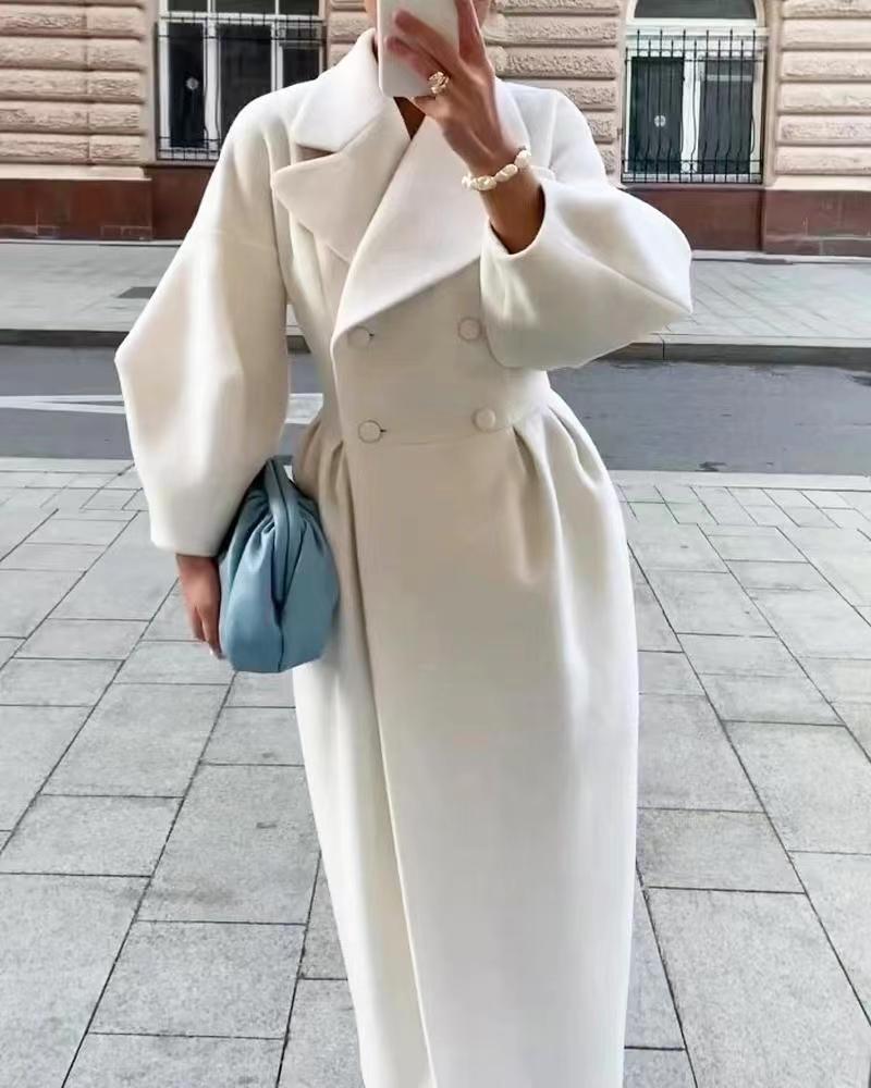 Adele - Płaszcz zimowy damski elegancki wełniany trencz
