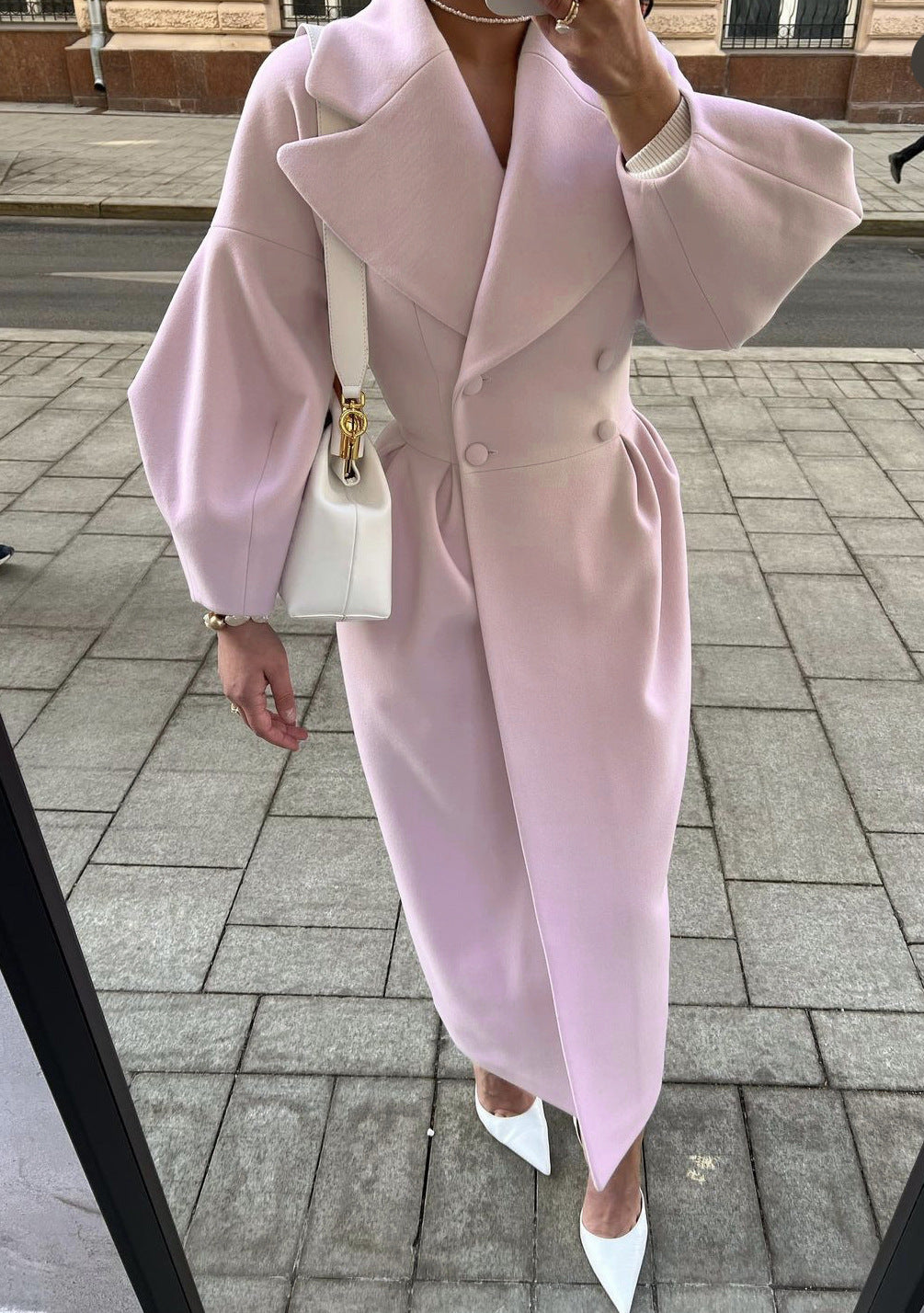 Adele - Płaszcz zimowy damski elegancki wełniany trencz