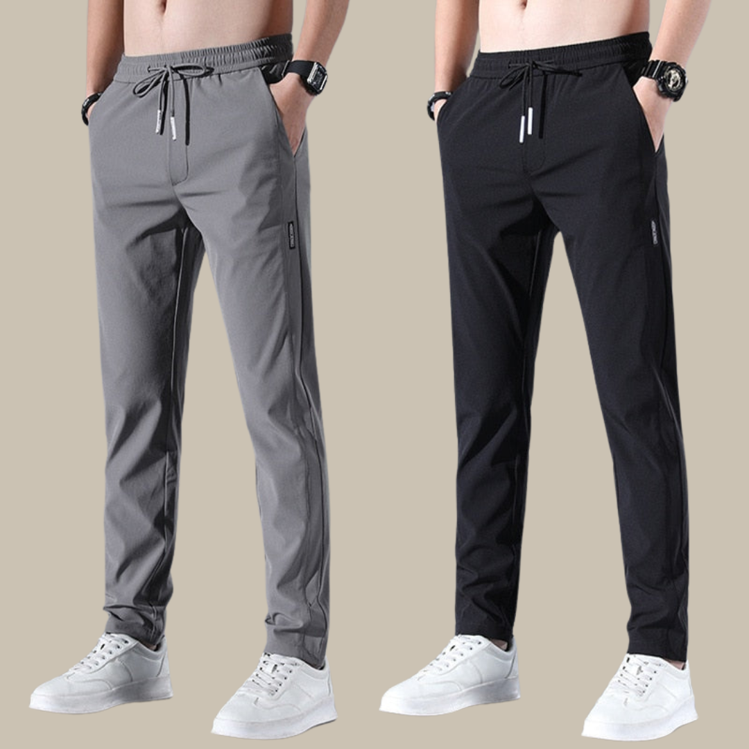 Maxwell - Spodnie męskie joggery treningowe szare slim fit