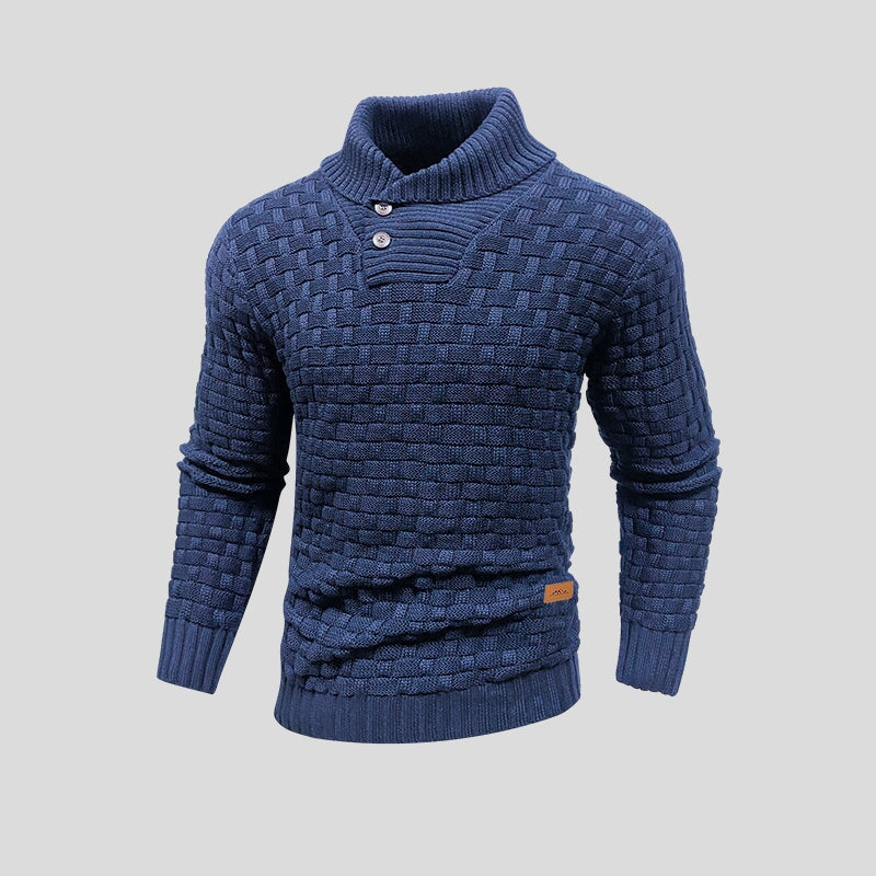 Victor – Męski sweter z kołnierzem i guzikami