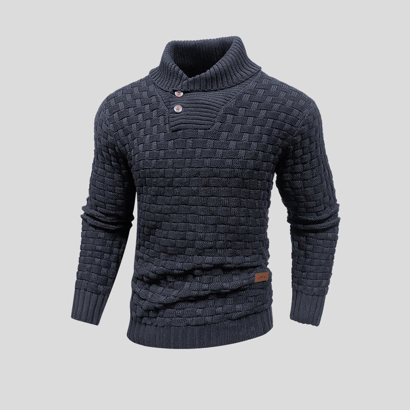 Victor – Męski sweter z kołnierzem i guzikami