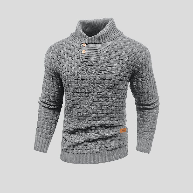 Victor – Męski sweter z kołnierzem i guzikami