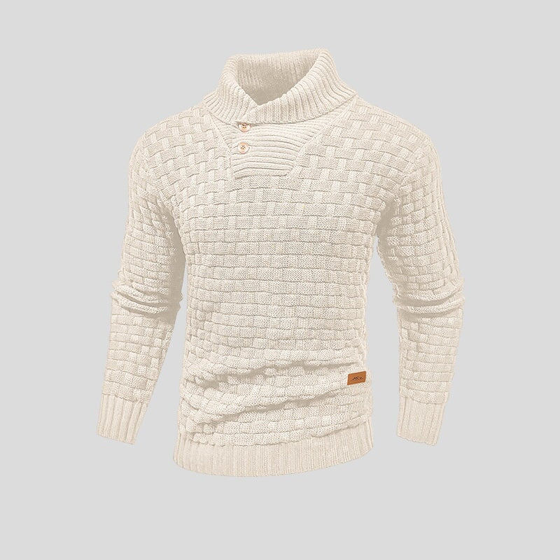 Victor – Męski sweter z kołnierzem i guzikami