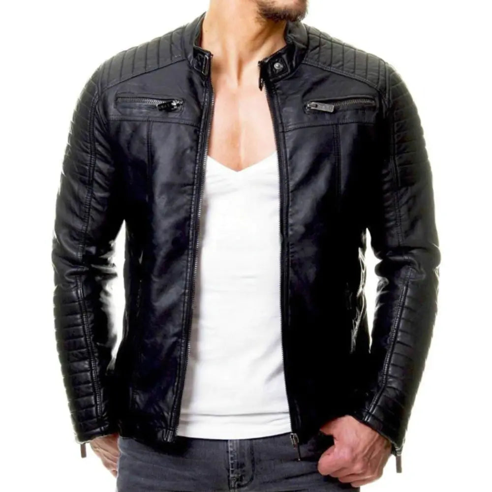 Bartosz – Skórzana kurtka biker męska