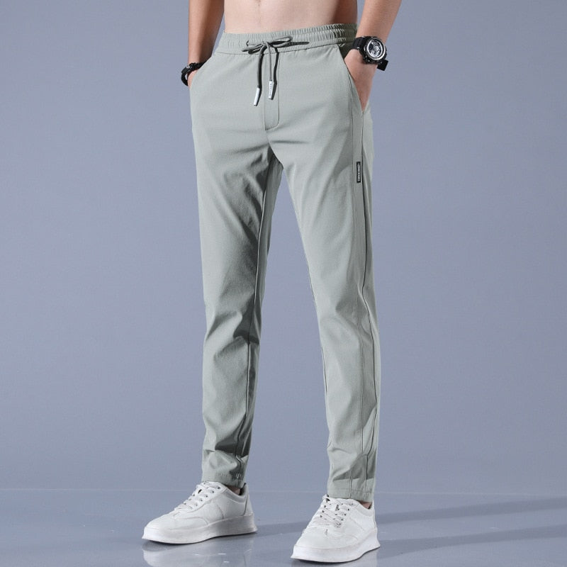 Maxwell - Spodnie męskie joggery treningowe szare slim fit