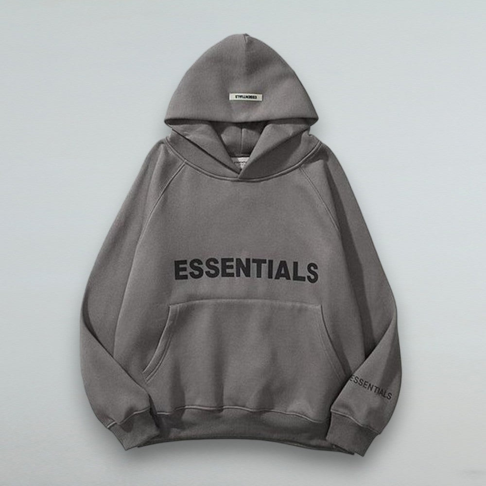 Nova – Bluza uniseks biała Essentials z kapturem i kieszenią kangurką