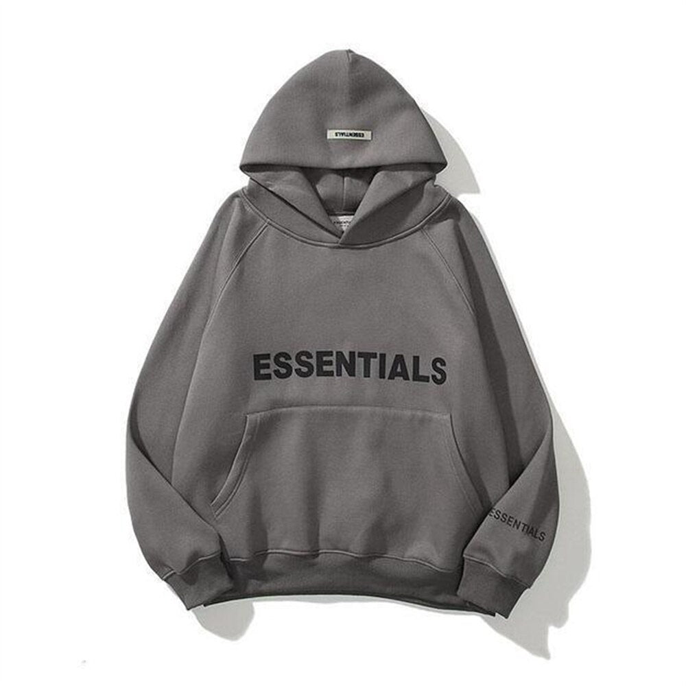Nova – Bluza uniseks biała Essentials z kapturem i kieszenią kangurką