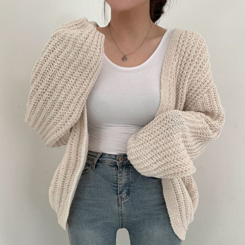 Elena - Kardigan damski oversize bez zapięcia