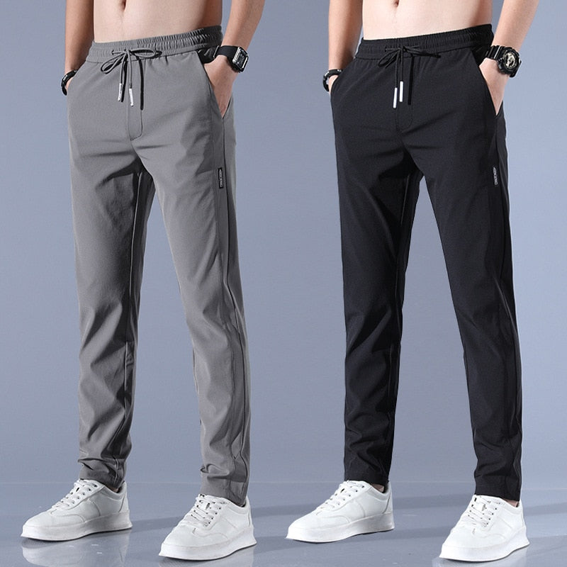 Maxwell - Spodnie męskie joggery treningowe szare slim fit