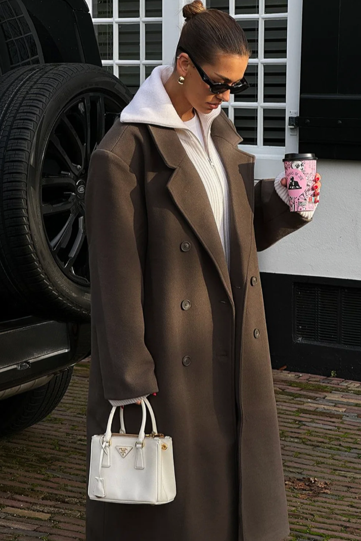 Amelia – Długi płaszcz damski oversize