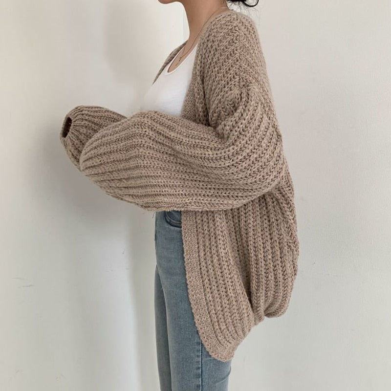 Elena - Kardigan damski oversize bez zapięcia