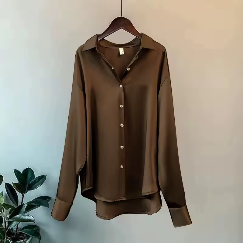 Sofia – Satynowa koszula oversize