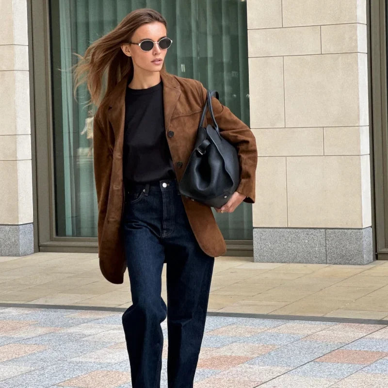 Isabella – Marynarka damska z miękkiego zamszu