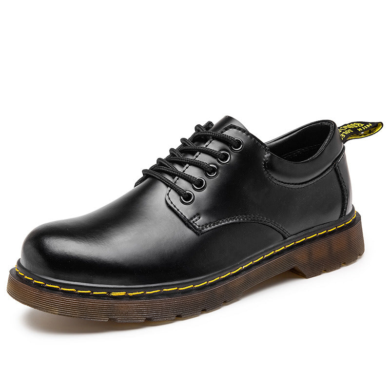 Leon - Buty męskie czarne skórzane wiązane