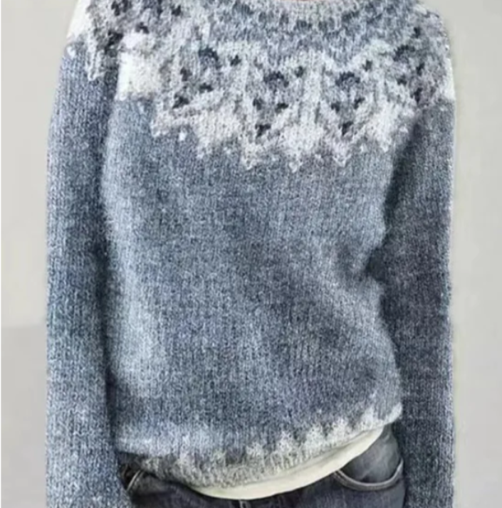 Aneta – Sweter damski z gradientowym wzorem inspirowanym naturą