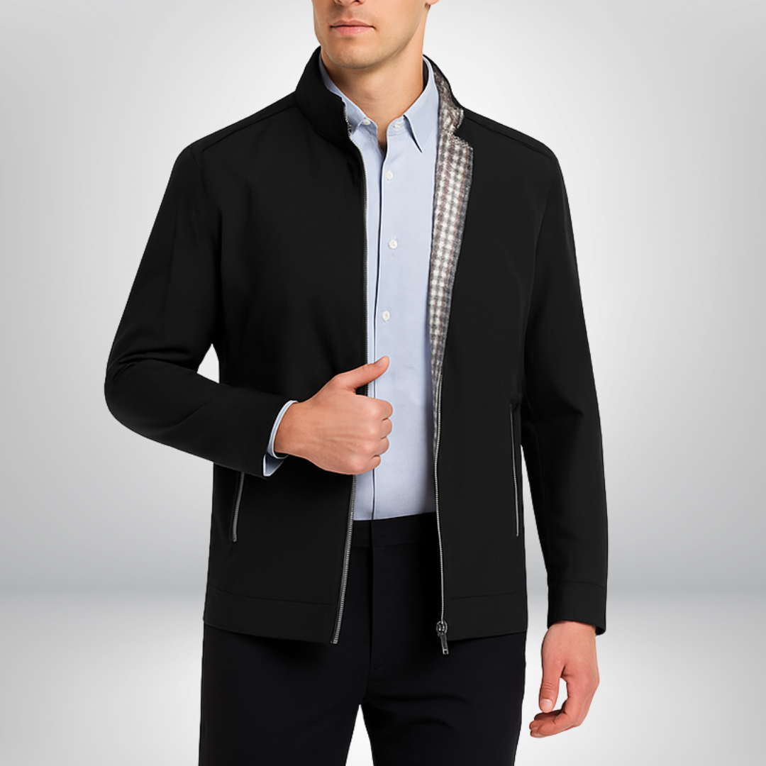 Adrian – Męska Kurtka Casual z Zamkiem i Stójką
