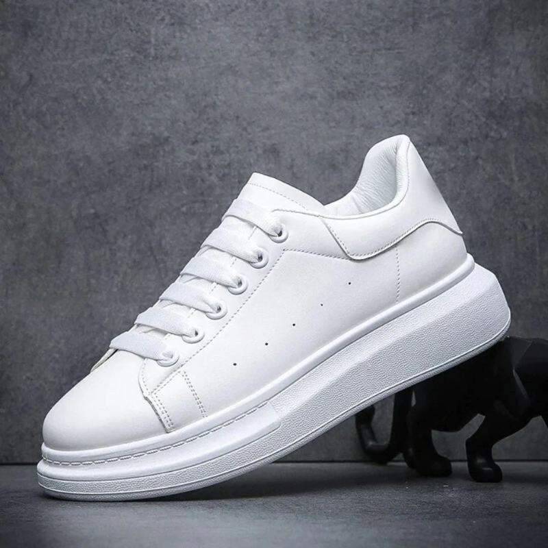 Oliver – Sneakersy białe uniseks z grubą podeszwą