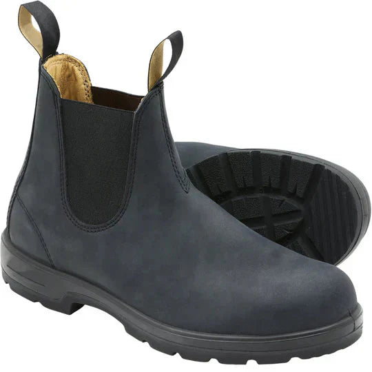 Hunter - Buty męskie skórzane czarne sztyblety robocze