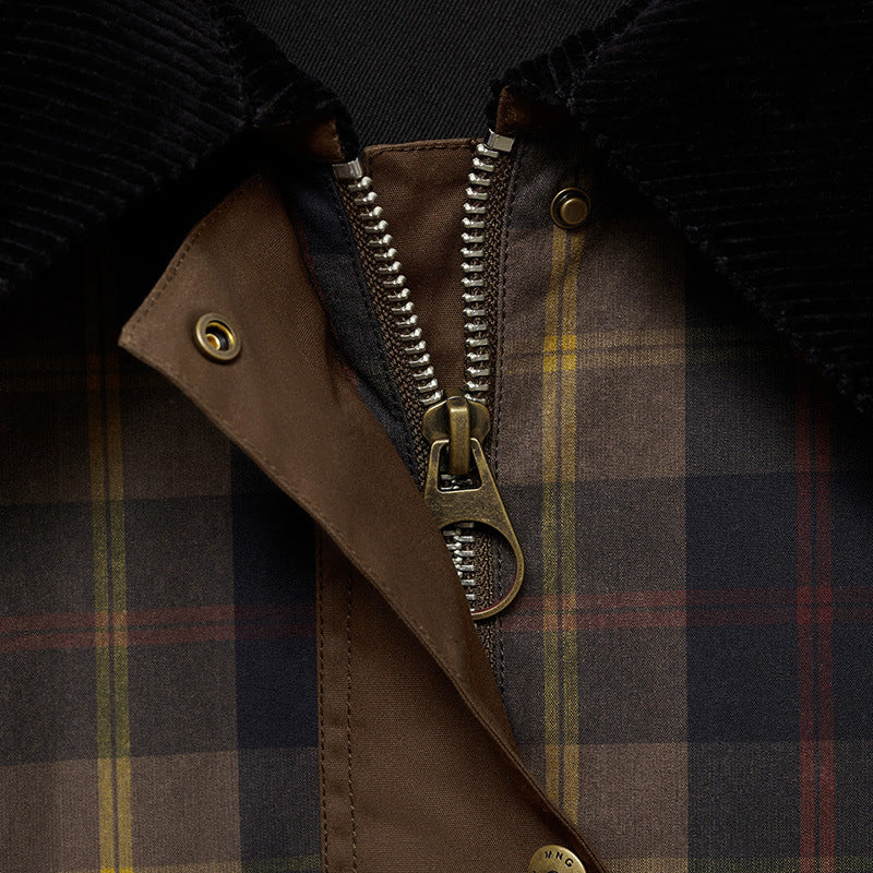 Harris – Kraciasta jesienno-zimowa kurtka męska z kołnierzem