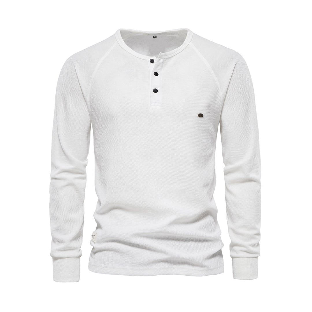 Adam - Longsleeve męski z guzikami