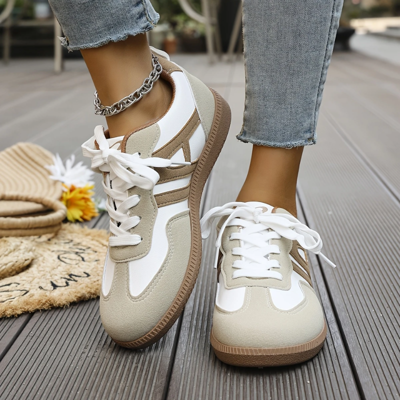 Luna - Damskie sneakersy w stylu retro z kontrastowymi wstawkami