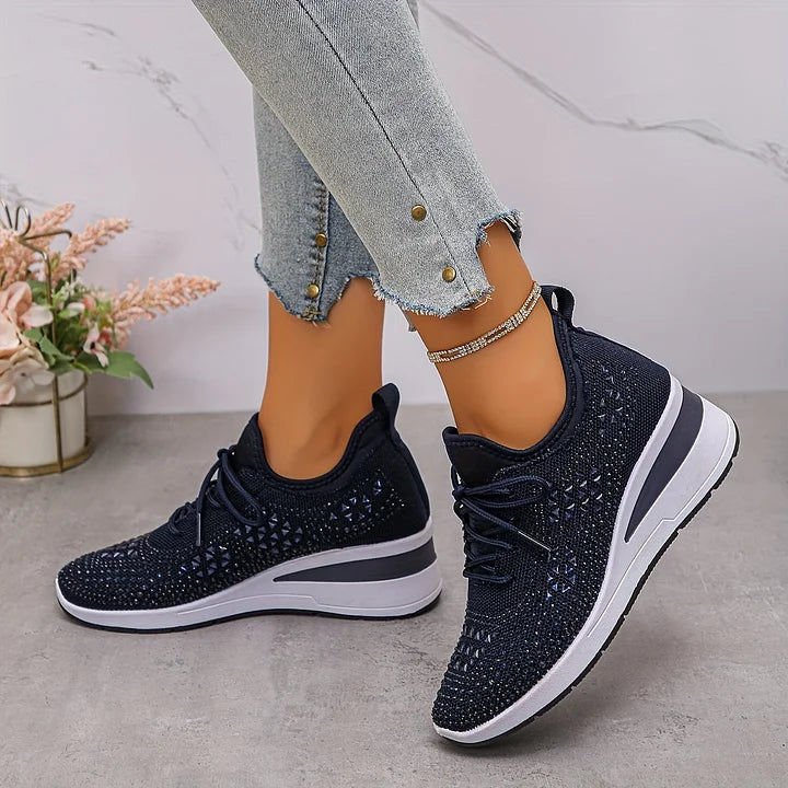 Ariana - Sneakersy damskie zdobione kryształkami