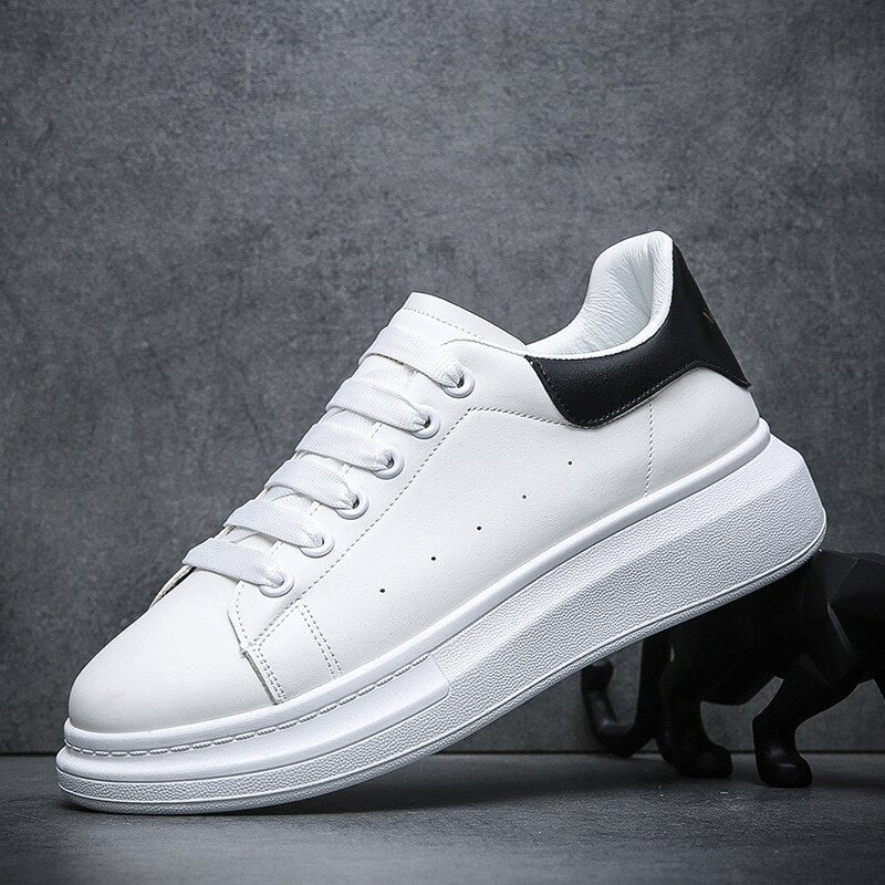 Oliver – Sneakersy białe uniseks z grubą podeszwą