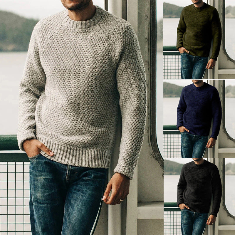 Noah – Sweter męski dzianinowy okrągły dekolt