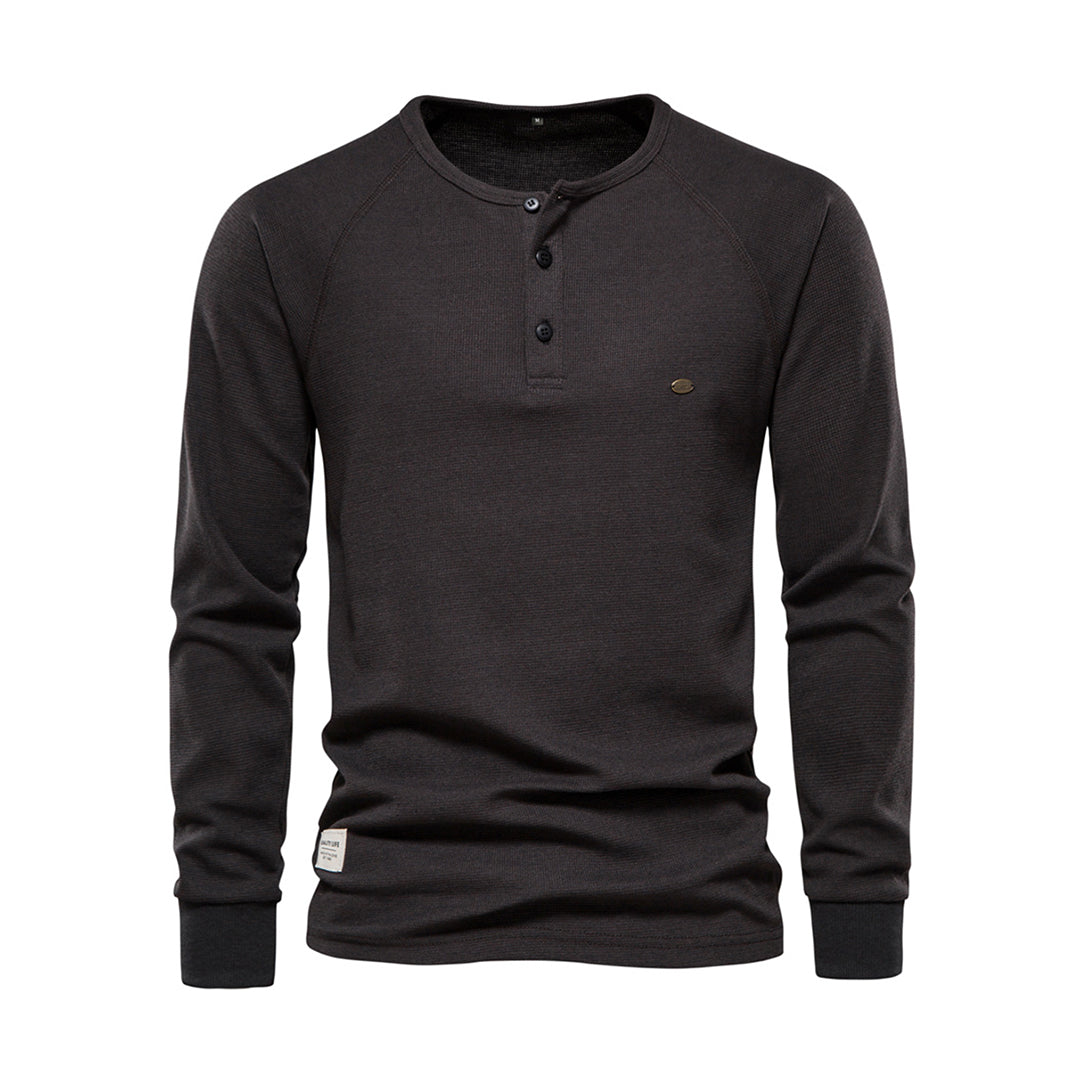 Adam - Longsleeve męski z guzikami