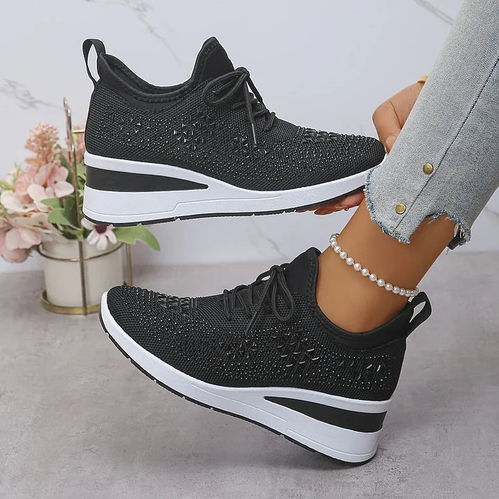 Ariana - Sneakersy damskie zdobione kryształkami
