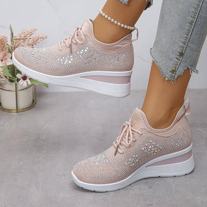 Ariana - Sneakersy damskie zdobione kryształkami