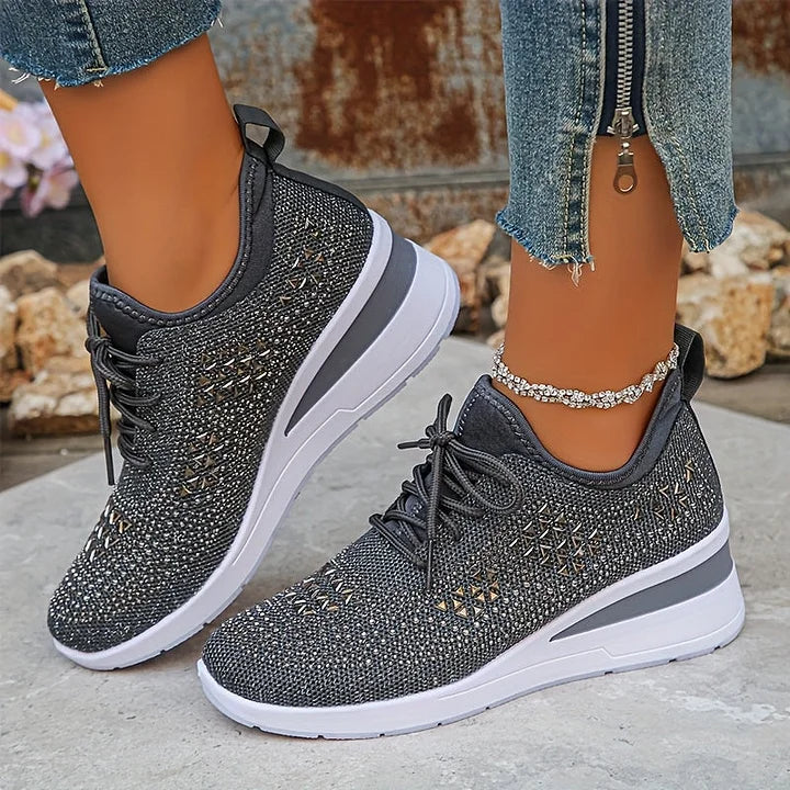Ariana - Sneakersy damskie zdobione kryształkami