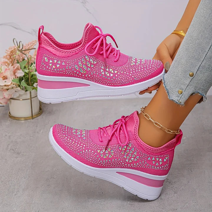 Ariana - Sneakersy damskie zdobione kryształkami