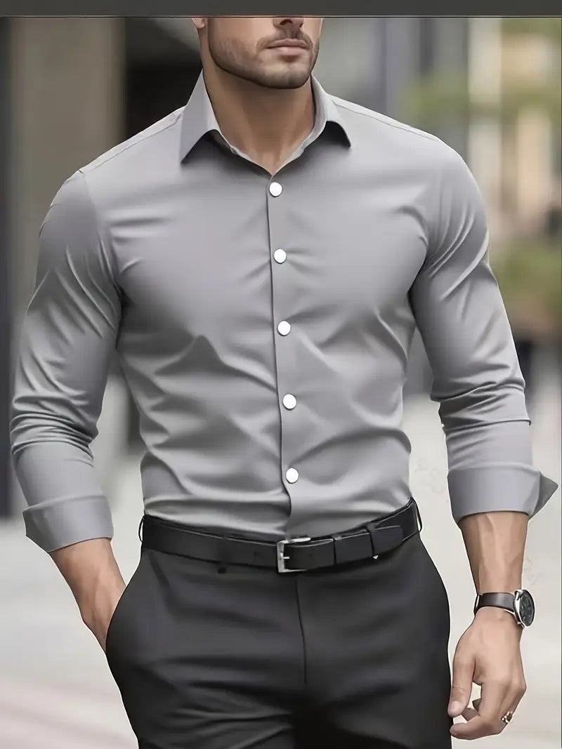 Daniel - Męska koszula slim fit z długim rękawem