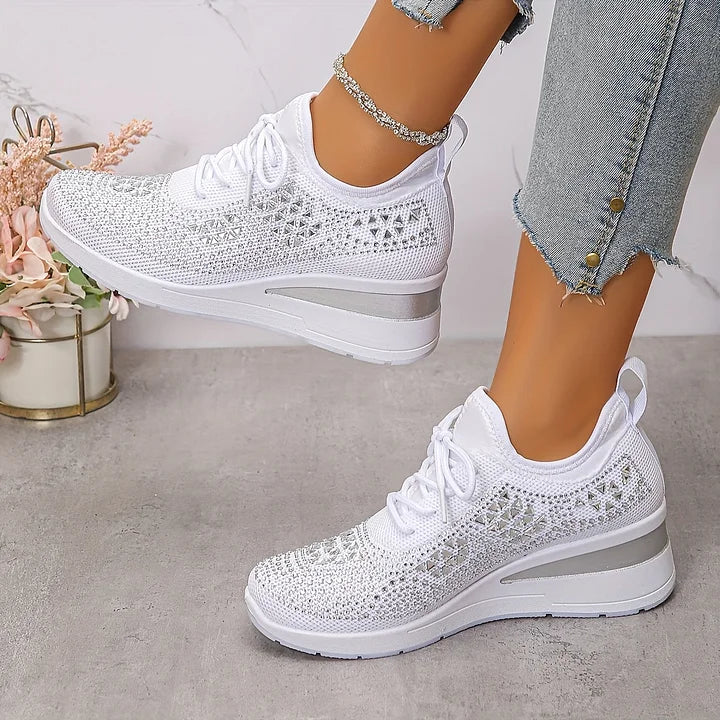 Ariana - Sneakersy damskie zdobione kryształkami