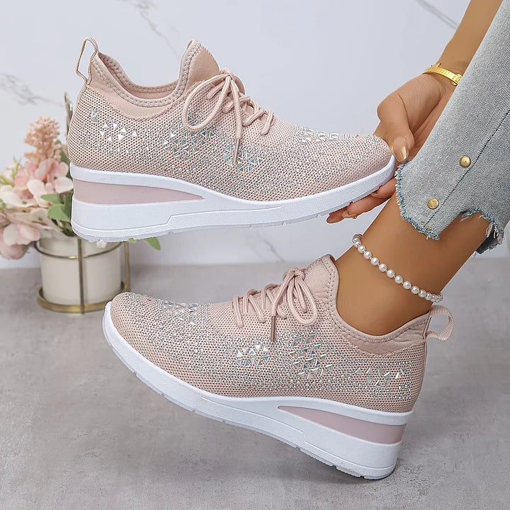 Ariana - Sneakersy damskie zdobione kryształkami