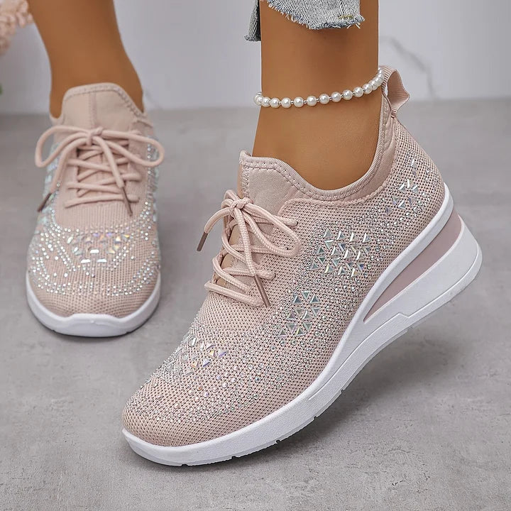 Ariana - Sneakersy damskie zdobione kryształkami