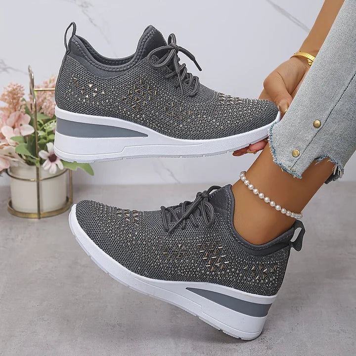 Ariana - Sneakersy damskie zdobione kryształkami