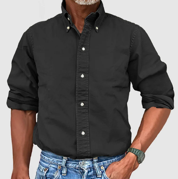 Marek – Męska koszula bawełniana z kołnierzykiem button-down