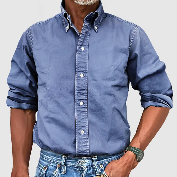Marek – Męska koszula bawełniana z kołnierzykiem button-down