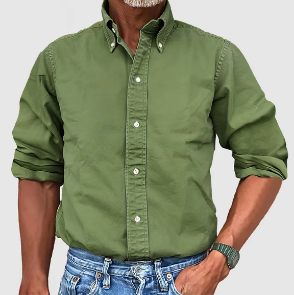 Marek – Męska koszula bawełniana z kołnierzykiem button-down
