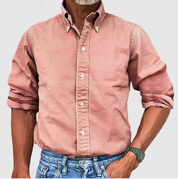 Marek – Męska koszula bawełniana z kołnierzykiem button-down