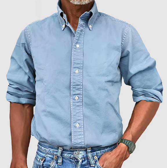 Marek – Męska koszula bawełniana z kołnierzykiem button-down