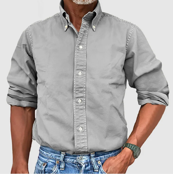 Marek – Męska koszula bawełniana z kołnierzykiem button-down