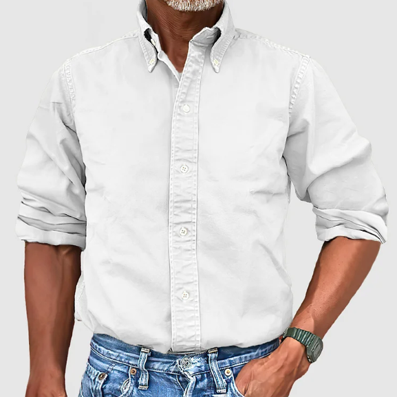 Marek – Męska koszula bawełniana z kołnierzykiem button-down